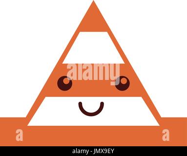 cone construction kawaii character Stock Vector