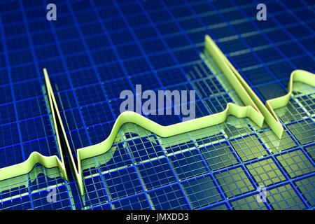 ECG. Computer artwork of an electrocardiogram (ECG) showing a normal ...