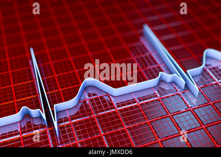 ECG. Computer artwork of an electrocardiogram (ECG) showing a normal ...