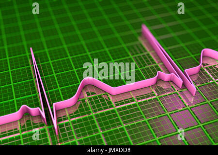 ECG. Computer artwork of an electrocardiogram (ECG) showing a normal ...