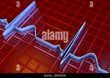 Computer artwork of an ECG (electrocardiogram) trace from an Stock ...