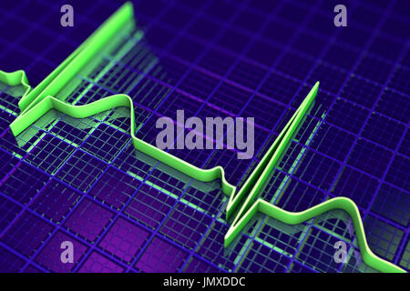 ECG. Computer illustration of an electrocardiogram (ECG) showing a ...