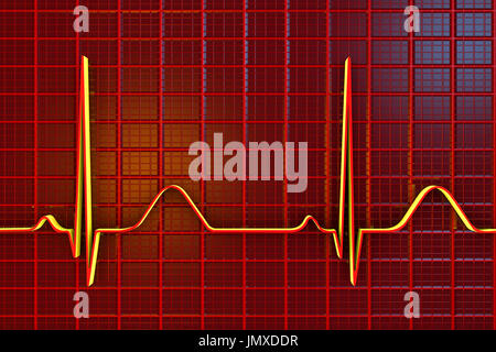 ECG. Computer artwork of an electrocardiogram (ECG) showing a normal ...