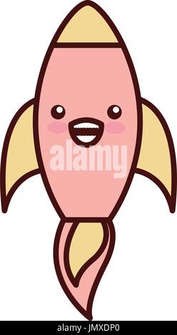 rocket launcher kawaii character Stock Vector