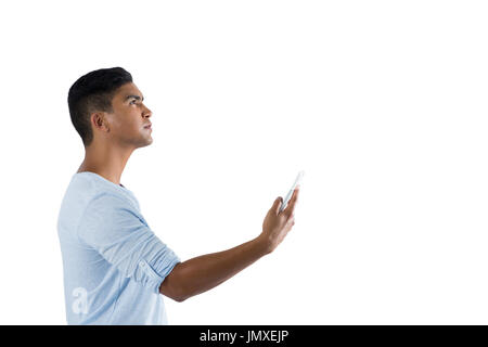 Man using digital tablet against digital tablet Stock Photo
