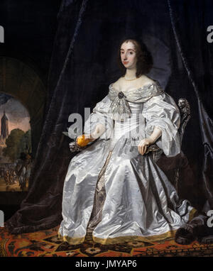 Mary Henrietta Stuart (1631-1660), widow of William II, Prince of Orange and mother of William III, King of England. Painting by Bartholomeus van der Helst, oil on canvas, 1652. Stock Photo