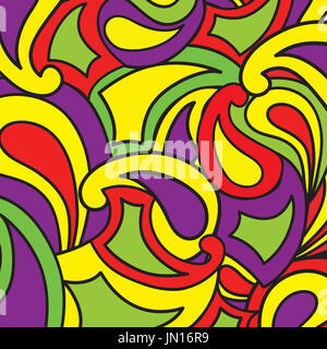 Abstract wavy background in 1960s  style. Geometric funky pattern Stock Photo