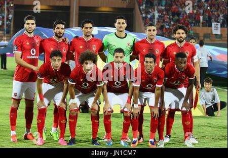 Cairo, Egypt. 28th July, 2017. Al-Ahly players pose for a photo before their match with Al-Nassr Hussein Dey at Arab Club championship at Al-Salam Stadium in Cairo, Egypt on July 28, 2017 Credit: Amr Sayed/APA Images/ZUMA Wire/Alamy Live News Stock Photo