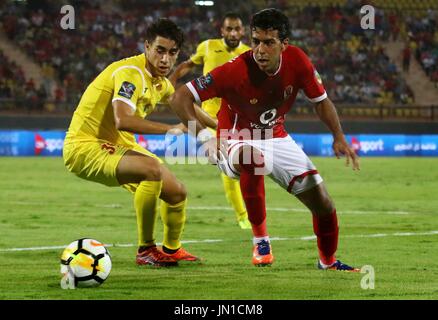 Cairo, Egypt. 28th July, 2017. Al-Ahly players and Al-Nassr Hussein Dey player compete during their match at Arab Club championship at Al-Salam Stadium in Cairo, Egypt on July 28, 2017 Credit: Amr Sayed/APA Images/ZUMA Wire/Alamy Live News Stock Photo