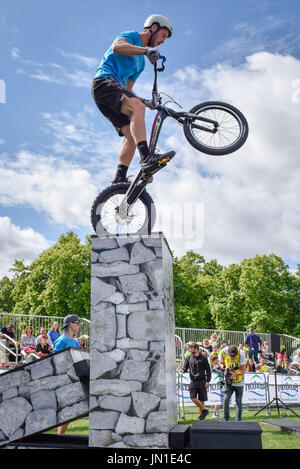 London UK. 29 July 2017. Members of the Andrei Burton stunt