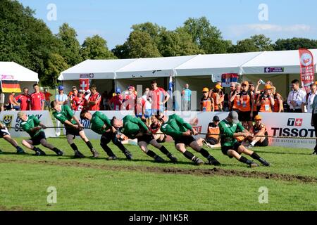 The World Games, an international multi-sport event is hold on July 29 in Wroclaw, Poland. Marsowe Fields, tug of war competiton.  In the picture: Lithuania team.