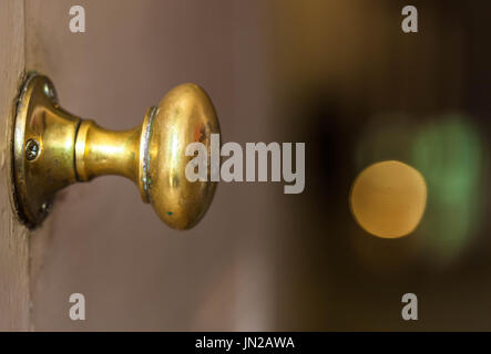 Old brass door knob Stock Photo