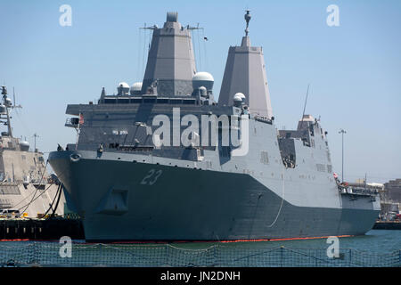 US Navy The Amphibious transport dock ship USS Dubuque (LPD 8) transits ...