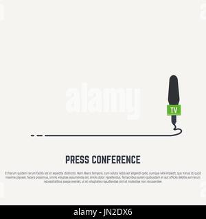 Microphone with cable Stock Vector