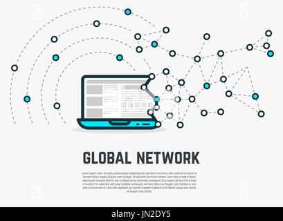 Web network laptop Stock Vector