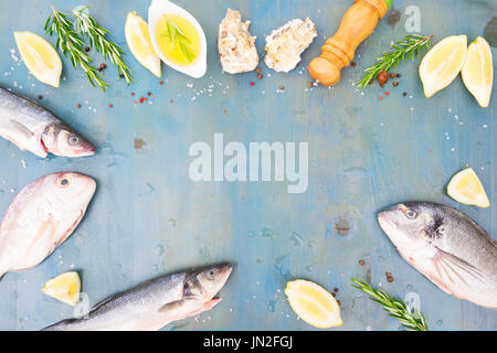fresh sea fish preparation Stock Photo