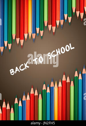 Multicolored pencils for the welcome back to school Stock Photo