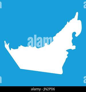 United Arab Emirates map icon white Stock Vector