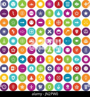 100 logotype icons set color Stock Vector