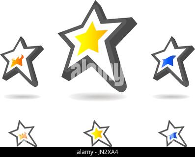 Set of symbol and shapes. Trendy icons and logotypes. Business signs symbols, labels, badges, frames and borders Stock Vector