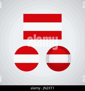 Flag design. Austrian flag set. Isolated template for your designs. Vector illustration. Stock Vector