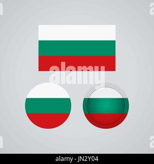Flag design. Bulgarian flag set. Isolated template for your designs. Vector illustration. Stock Vector