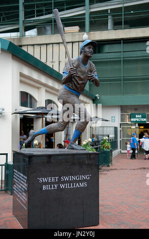 billy williams statue outside wrigley field Chicago Illinois USA