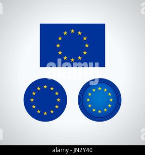 Flag design. European Union flag set. Isolated template for your designs. Vector illustration. Stock Vector