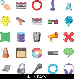 Applications icons set, cartoon style Stock Vector