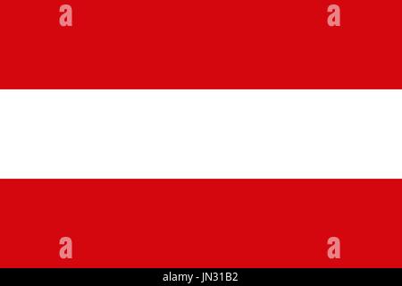 Flag design. Austrian flag on the white background, isolated flat layout for your designs. Vector illustration. Stock Vector