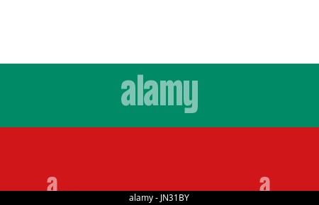 Flag design. Bulgarian flag on the white background, isolated flat layout for your designs. Vector illustration. Stock Vector