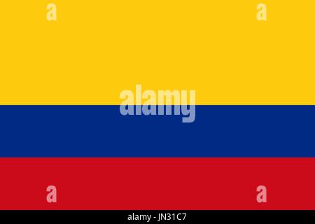 Flag design. Colombian flag on the white background, isolated flat layout for your designs. Vector illustration. Stock Vector