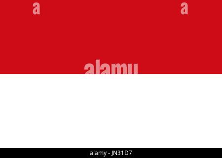 Flag design. Indonesian flag on the white background, isolated flat layout for your designs. Vector illustration. Stock Vector