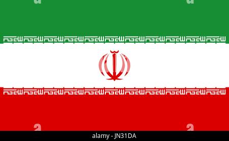 Flag design. Iranian flag on the white background, isolated flat layout for your designs. Vector illustration. Stock Vector