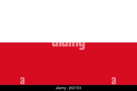 Flag design. Polish flag on the white background, isolated flat layout for your designs. Vector illustration. Stock Vector