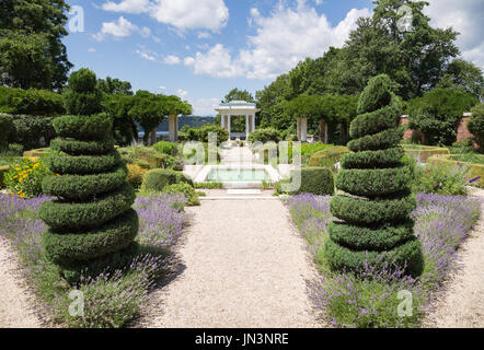 ANNANDALE-ON-HUDSON, NY USA  - JULY 3,2017:  Blythewood Manor Italian Garden, on the Bard College campus in the Hudson Valley. Stock Photo