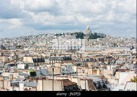 Montmartre - Sacre coeur and paris roof aerial view Stock Photo