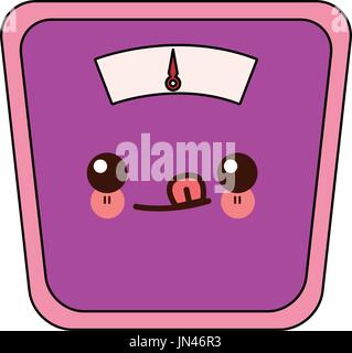 Kawaii bathroom scale display health cartoon Vector Image