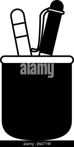 https://l450v.alamy.com/450v/jn471w/cup-with-writing-utensils-pen-pencil-in-flat-design-style-jn471w.jpg