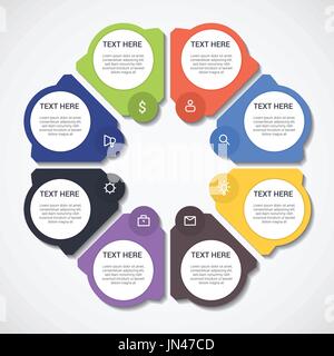 Business infographic element  template with editable element and flat color style Stock Vector