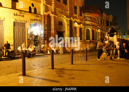 Al Moaz Street, at night Stock Photo