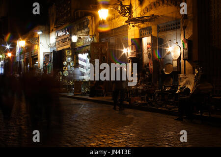 Al Moaz Street, at night Stock Photo