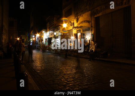 Al Moaz Street, at night Stock Photo