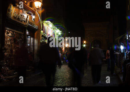 Al Moaz Street, at night Stock Photo