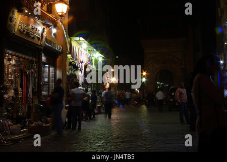 Al Moaz Street, at night Stock Photo