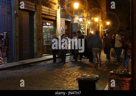 Al Moaz Street, at night Stock Photo