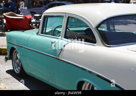 Light Blue Vintage Car Stock Photo
