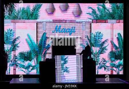 Miami Beach, FL - July 23, 2017: A view of the set for the Maaji 2018 Collection At Funkshion Swim Fashion Week at Setai Hotel Stock Photo