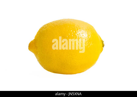Fresh lemon isolated on white background. Horizontally lying lemon Stock Photo