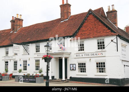 Bel and the Dragon at the George, High Street, Odiham, Hart District, Hampshire, England, Great Britain, United Kingdom, UK, Europe Stock Photo